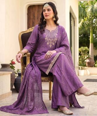 Onion color gold silk fabric designer embroidery work graceful partywear attire for girls 5