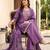 Onion color gold silk fabric designer embroidery work graceful partywear attire for girls