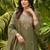 Mahendi color gold silk fabric designer embroidery work graceful partywear attire for girls
