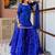 Blue color georgette fabric printed graceful partywear attire for girls