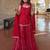 Red color georgette fabric printed graceful partywear attire for girls