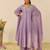 Lavender color simmer silk fabric designer embroidery work graceful partywear attire for girls