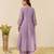 Lavender color simmer silk fabric designer embroidery work graceful partywear attire for girls