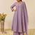 Lavender color simmer silk fabric designer embroidery work graceful partywear attire for girls