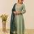 Pista color simmer silk fabric designer embroidery work graceful partywear attire for girls