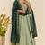 Pista color simmer silk fabric designer embroidery work graceful partywear attire for girls
