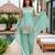 Sea green color french crepe fabric designer embroidery work graceful partywear attire for girls