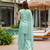 Sea green color french crepe fabric designer embroidery work graceful partywear attire for girls