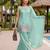 Sea green color french crepe fabric designer embroidery work graceful partywear attire for girls