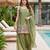 Green color fendy silk fabric designer beads embroidery work graceful partywear attire for girls