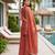 Rust color fendy silk fabric designer beads embroidery work graceful partywear attire for girls