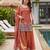 Rust color fendy silk fabric designer beads embroidery work graceful partywear attire for girls