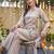 Cream color viscose fabric designer embroidery work graceful partywear attire for girls