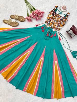 Sky Blue Navratri Lehenga Choli  3