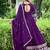 Purple color fancy ceremonial art silk fabric gown with dupatta