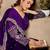 Purple color fancy ceremonial art silk fabric gown with dupatta