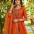 Orange color smart vichitra fabric designer embroidered festive special salwar kameez