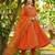 Orange color smart vichitra fabric designer embroidered festive special salwar kameez