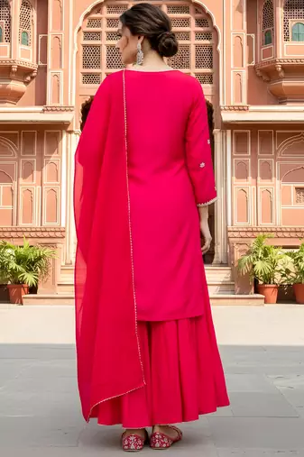 Pink color smart viscose silk fabric designer embroidered festive special salwar kameez
