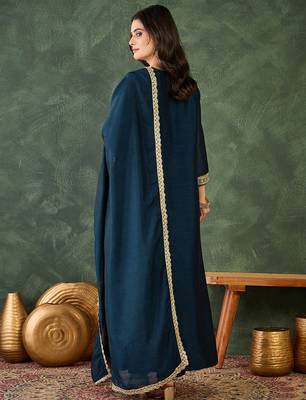Blue color smart vichitra fabric designer embroidered festive special salwar kameez 2