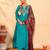 Firozi color smart silk slub fabric designer embroidered festive special salwar kameez