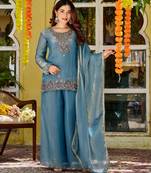 Blue color smart graceful kurta set for trendy girlie looks