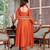 Rust color smart graceful kurta set for trendy girlie looks