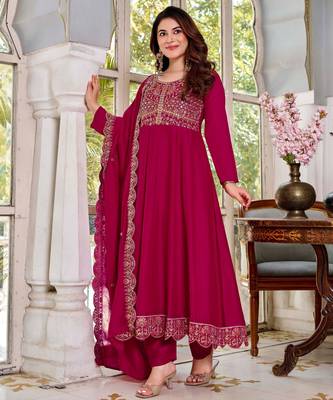 Burgundy color smart graceful kurta set for trendy girlie looks 1