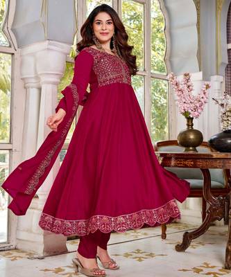 Burgundy color smart graceful kurta set for trendy girlie looks 4
