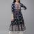 Women navy blue printed anarkali kurta