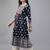 Women navy blue printed anarkali kurta