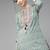 Teal blue ethnic motif yoke embroidered print kurta