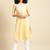 Women yellow & white ethnic motifs screen print cotton pastel kurta