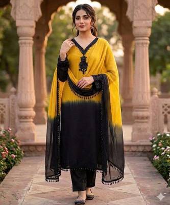 Yellow color smart graceful kurta set for trendy girlie looks 1
