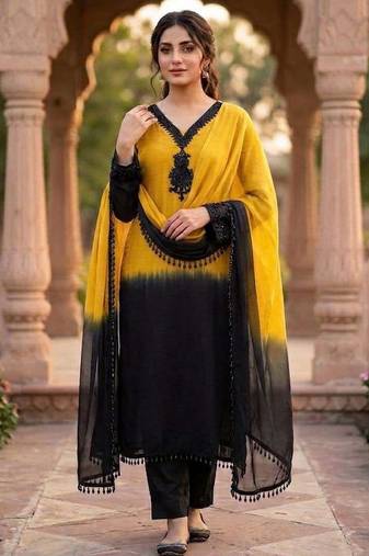 Yellow color smart graceful kurta set for trendy girlie looks