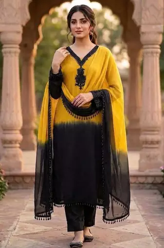 Yellow color smart graceful kurta set for trendy girlie looks