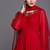 Women red & gold-toned embroidered georgette anarkali kurta