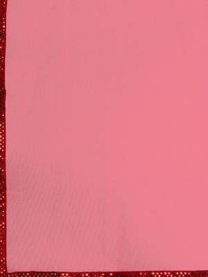 Women red & gold-toned embroidered georgette anarkali kurta 3