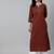 Women maroon ethnic motifs printed cotton kurta