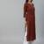 Women maroon ethnic motifs printed cotton kurta