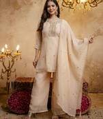Chiku color smart crunchy fabric designer graceful partywear suit for trendy girlie looks