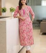 Floral printed a-line calf-length kurta