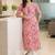 Floral printed a-line calf-length kurta