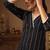 Women woven design striped straight kurta