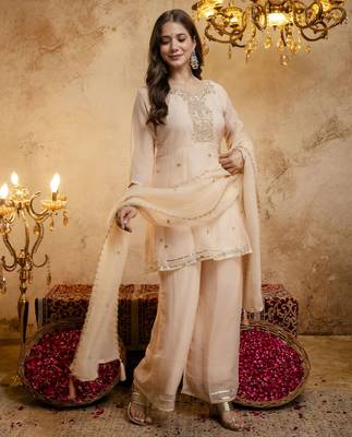 Chiku color smart crunchy fabric designer graceful partywear suit for trendy girlie looks 4