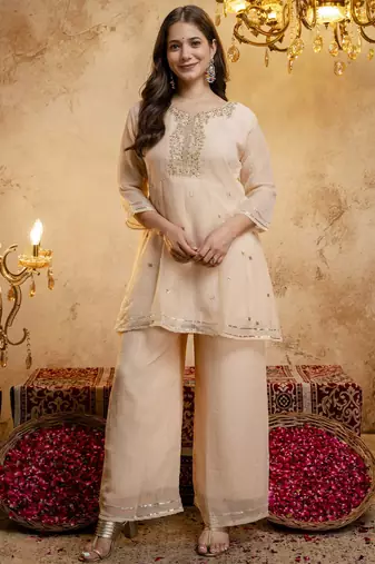 Chiku color smart crunchy fabric designer graceful partywear suit for trendy girlie looks