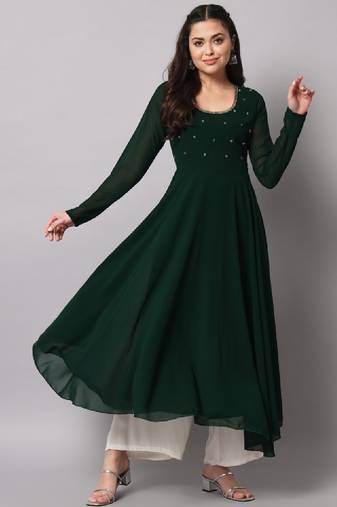 Women indie prints georgette anarkali kurta