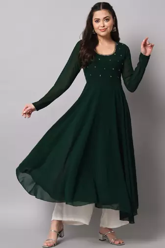 Women indie prints georgette anarkali kurta