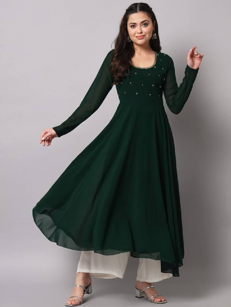 Women indie prints georgette anarkali kurta