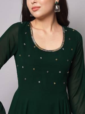 Women indie prints georgette anarkali kurta 2